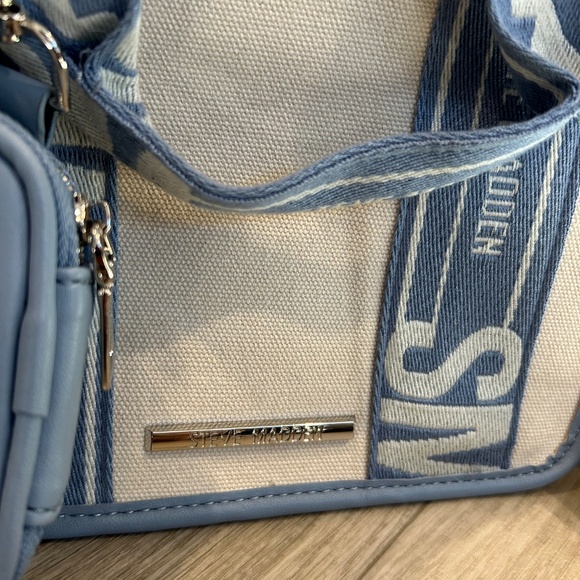 Steve Madden Blue Canvas Mini Tote Purse - Picture 2 of 15